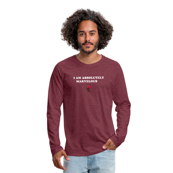 Men's Premium Long Sleeve T-Shirt - heather burgundy