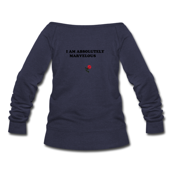 Women's Wideneck Sweatshirt - melange navy