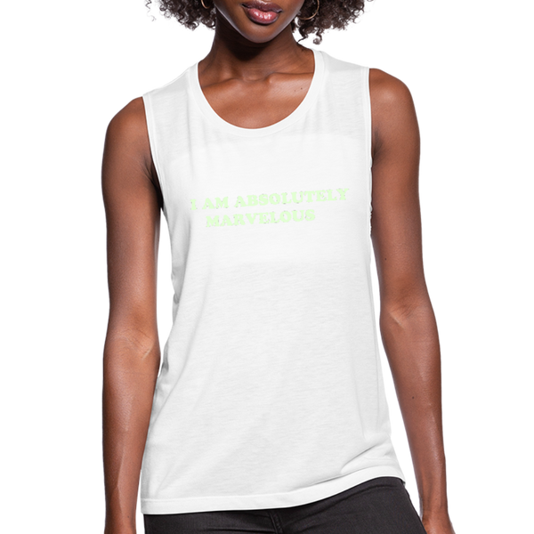 Women’s Flowy Muscle Tank by Bella - white