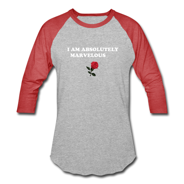 Baseball T-Shirt - heather gray/red