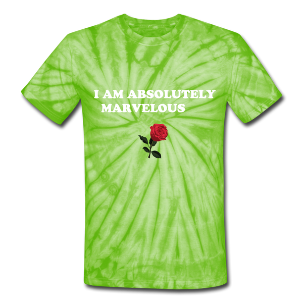 Unisex Tie Dye T-Shirt - spider lime green