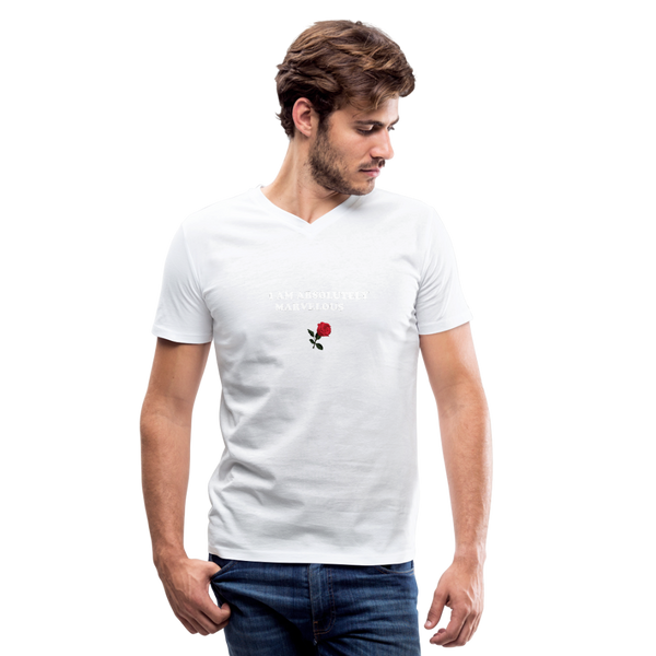 Men's V-Neck T-Shirt by Canvas - white