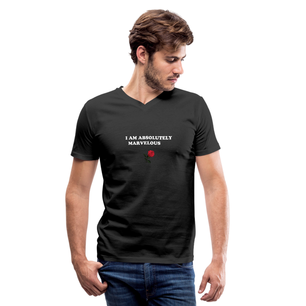 Men's V-Neck T-Shirt by Canvas - black