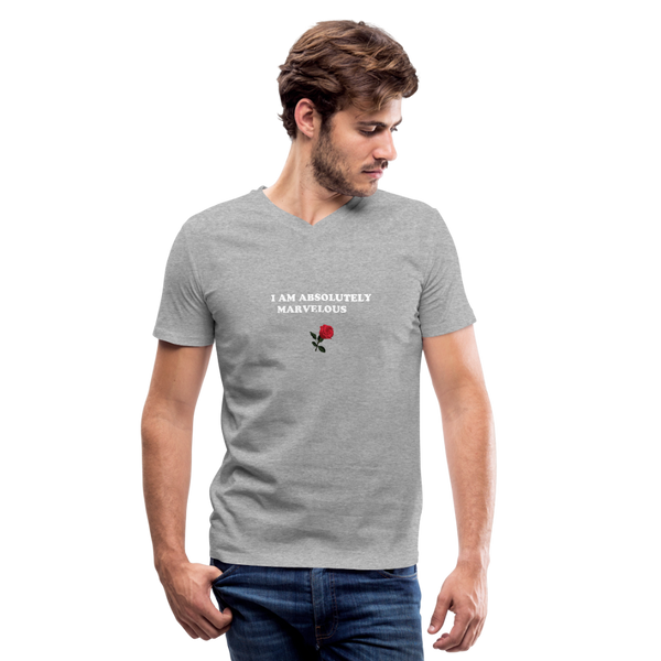 Men's V-Neck T-Shirt by Canvas - heather gray