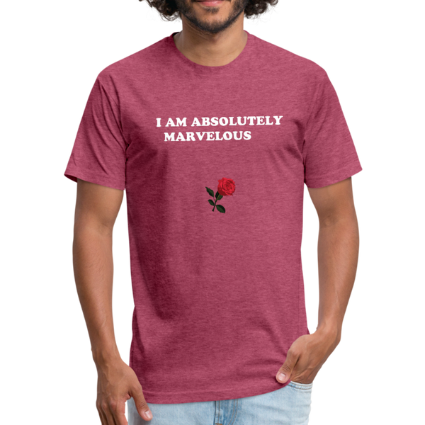 Fitted Cotton/Poly T-Shirt by Next Level - heather burgundy