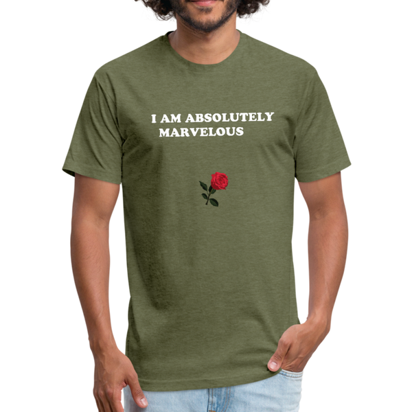 Fitted Cotton/Poly T-Shirt by Next Level - heather military green