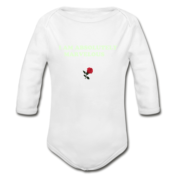 Organic Long Sleeve Baby Bodysuit - white