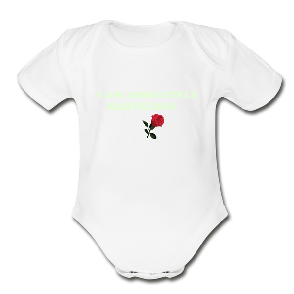 Organic Short Sleeve Baby Bodysuit - white