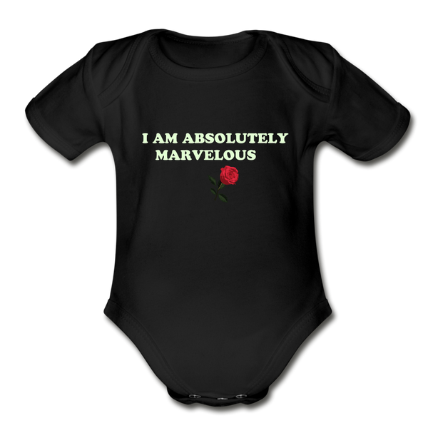 Organic Short Sleeve Baby Bodysuit - black