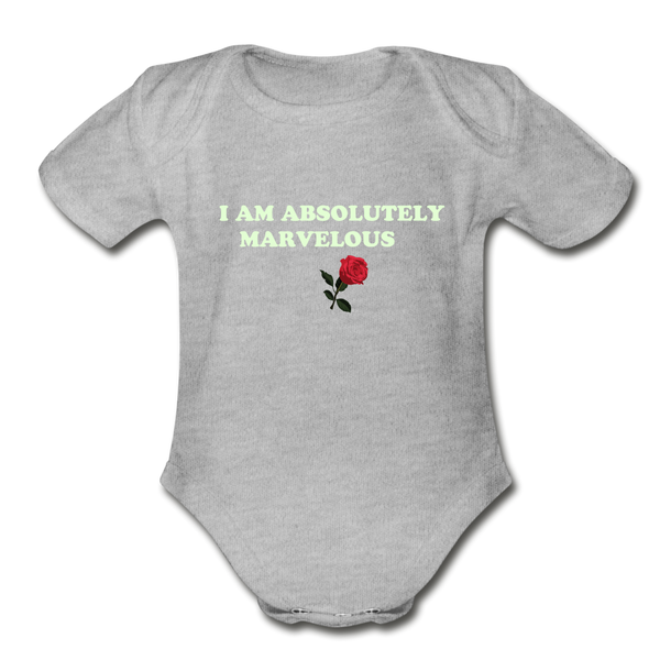 Organic Short Sleeve Baby Bodysuit - heather gray