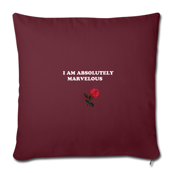 Throw Pillow Cover 18” x 18” - burgundy