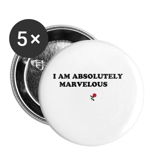 Buttons small 1'' (5-pack) - white