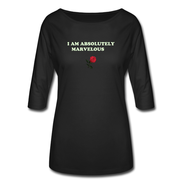 Women's 3/4 Sleeve Shirt - black