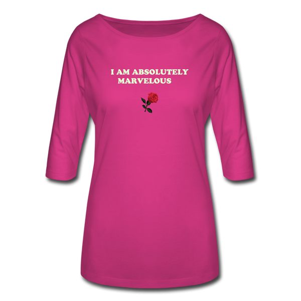 Women's 3/4 Sleeve Shirt - fuchsia