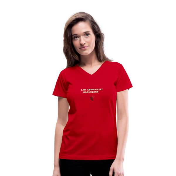 Women's V-Neck T-Shirt - red