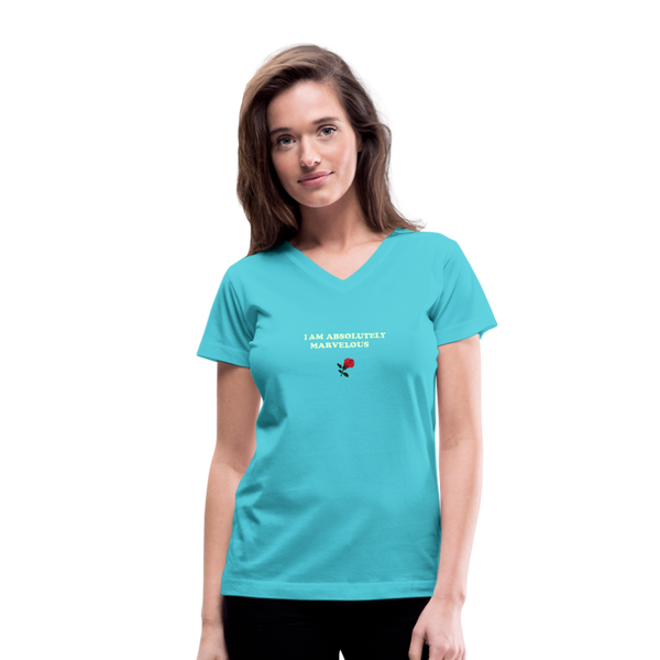 Women's V-Neck T-Shirt - aqua