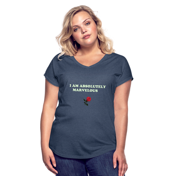 Women's Tri-Blend V-Neck T-Shirt - navy heather