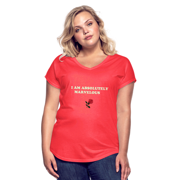 Women's Tri-Blend V-Neck T-Shirt - heather red