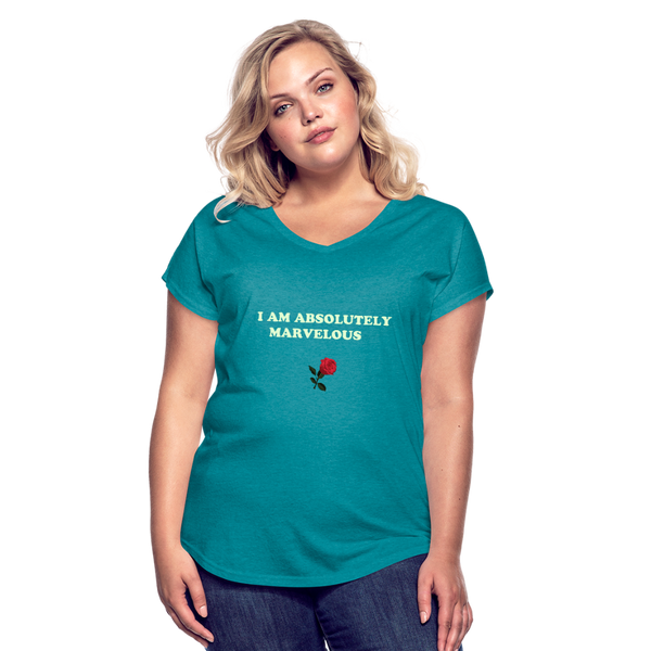 Women's Tri-Blend V-Neck T-Shirt - heather turquoise