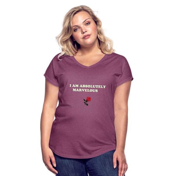 Women's Tri-Blend V-Neck T-Shirt - heather plum