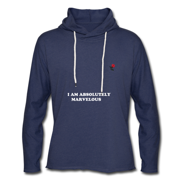 Unisex Lightweight Terry Hoodie - heather navy