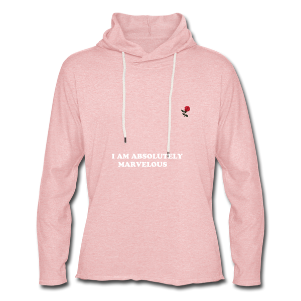 Unisex Lightweight Terry Hoodie - cream heather pink